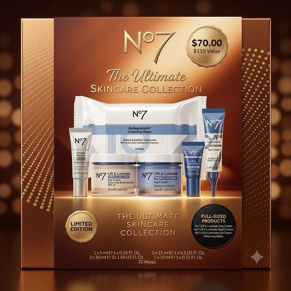 No 7 The Ultimate Skin Care Collection 6 Piece Gift Set Brand New In Sealed Box